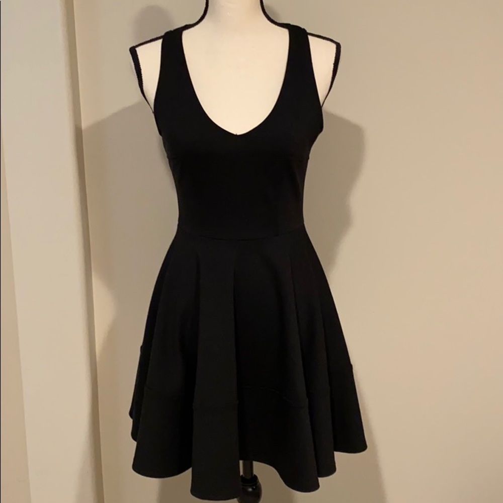 Aqua black v neck dress
